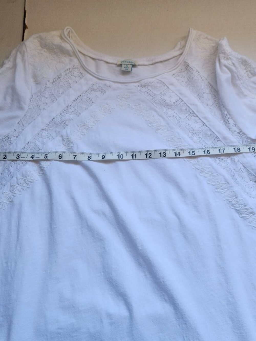 Sundance Women's Size XL White Embroidered Long Sleeve Crochet Lace Blouse Top - Picture 13 of 15